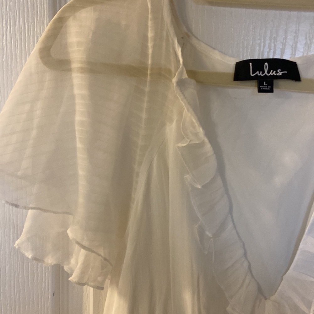 Lulu's White Ruffle Maxi Dress - Picture 3 of 5